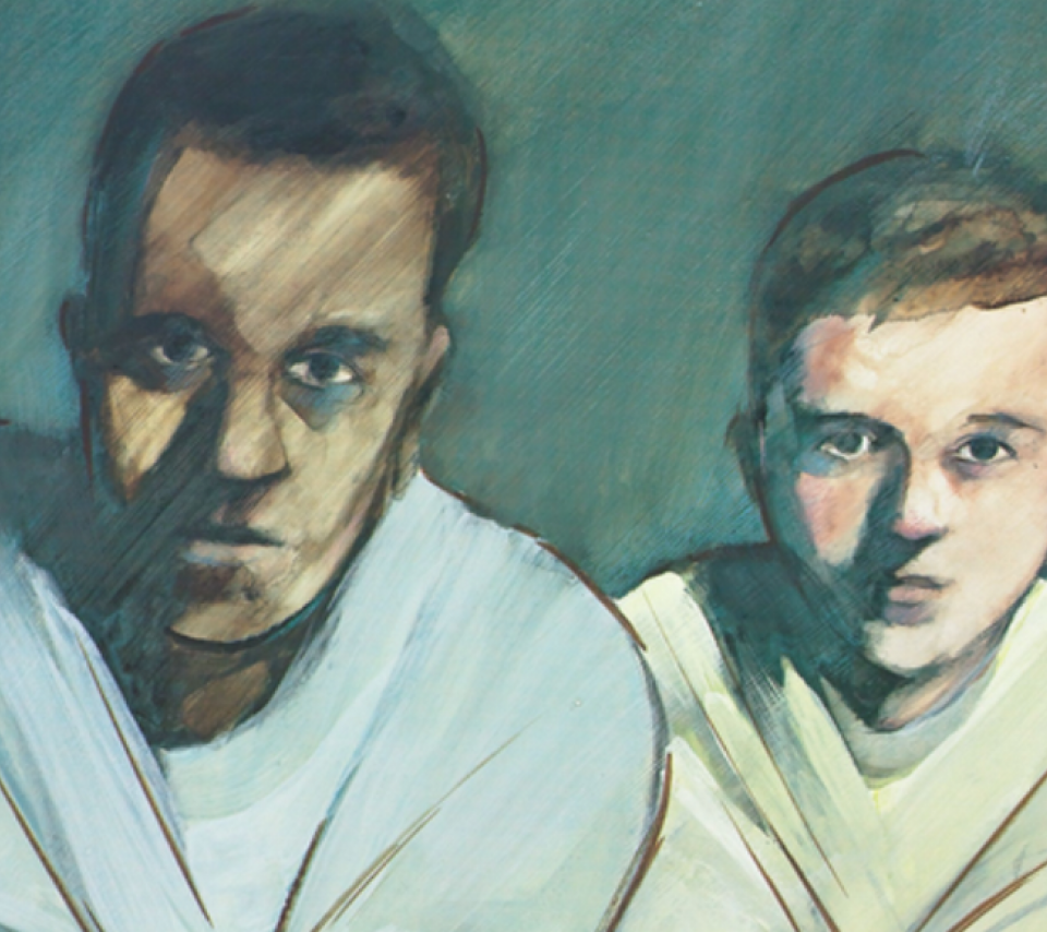 Peinture de plusieurs personnages, image de couverture de la plateforme SHS Santé